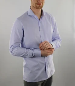 Strijkvrij Overhemd - Paars / Lila - Slim Fit - Royal Oxford Katoen - Lange Mouw - Heren