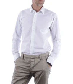 Overhemd Katoen Franse Kraag Effen Patroon