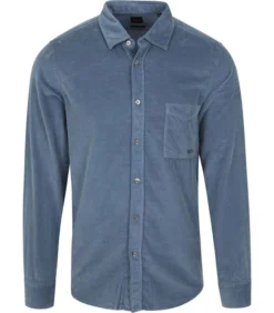 Hugo Boss Overhemd Corduroy Blauw