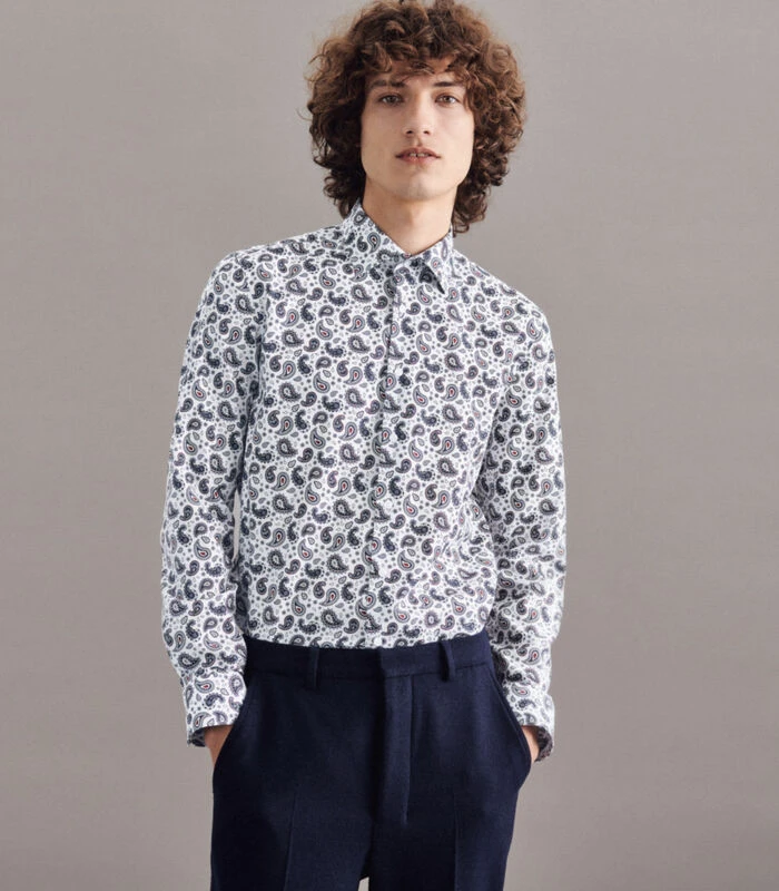 Seidensticker Business Overhemd Shaped Fit Lange Mouwen Print