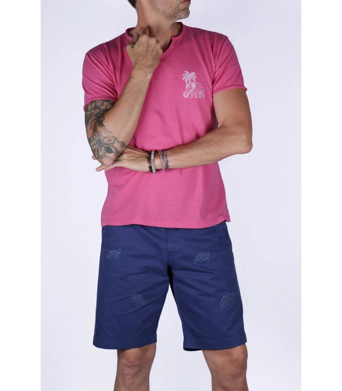 T-Shirt Katoen Marokkaanse Kraag