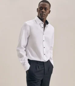 Seidensticker Business Overhemd Shaped Fit Lange Mouwen Uni