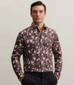 Seidensticker Business Overhemd Shaped Fit Lange Mouwen Bloemen