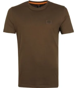 Hugo Boss T-shirt Tales Responsible Donkergroen