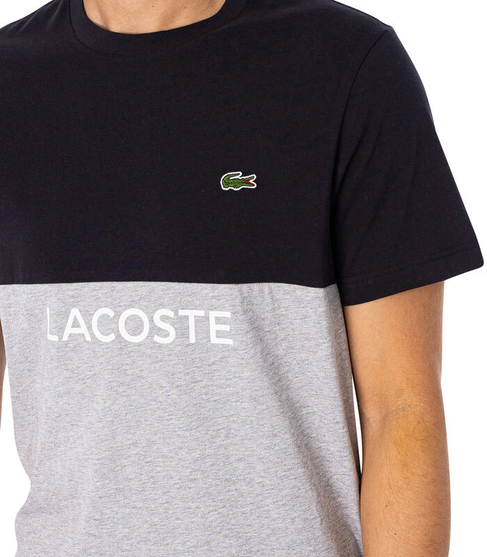 Lacoste Tweekleurig T-shirt Met Logo - Afbeelding 4