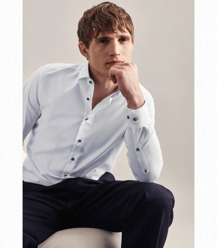 Seidensticker Business Overhemd Slim Fit Lange Mouwen Uni - Afbeelding 4