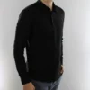 Heren Polo Lange Mouw - Strijkvrij Poloshirt - Zwart - Slim Fit - Premium Katoen