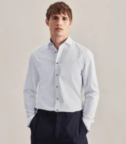 Seidensticker Business Overhemd Slim Fit Lange Mouwen Uni