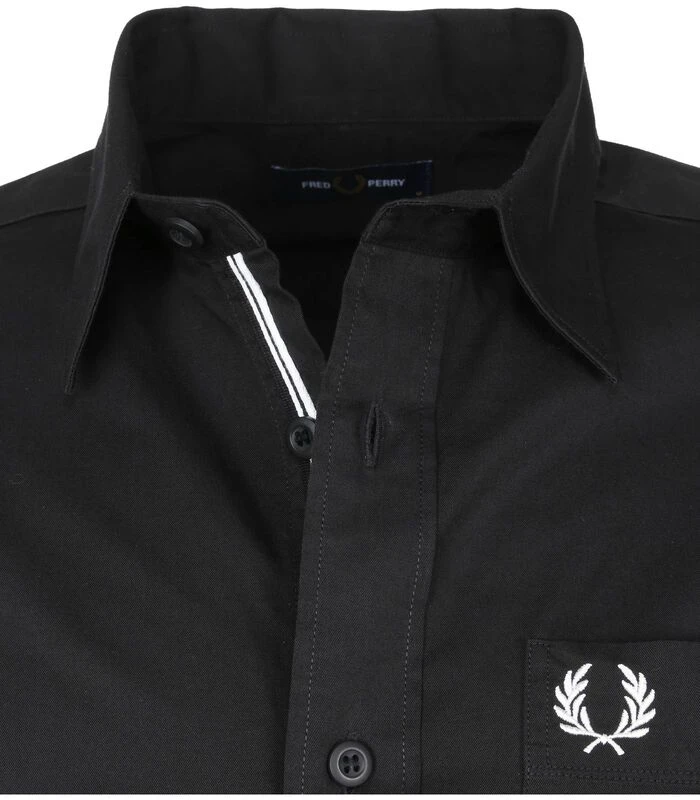 Fred Perry Classic Overhemd Zwart - Afbeelding 2